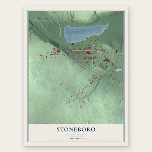 Stoneboro, Pennsylvania map print, the full design