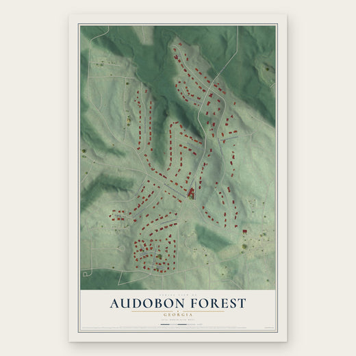 Audobon Forest, Georgia map print, the full design