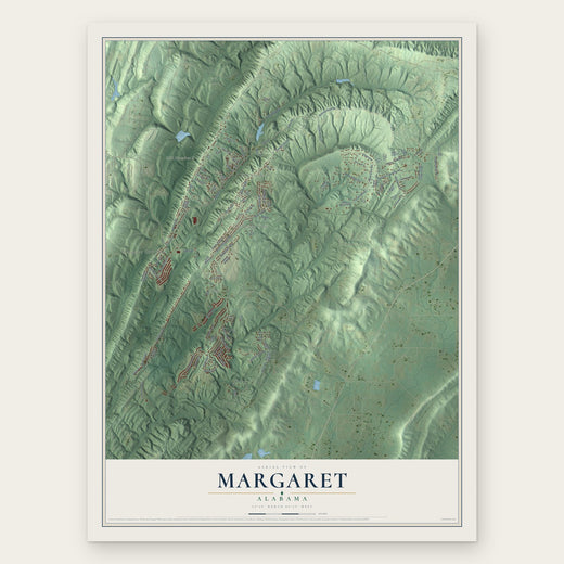 Margaret, Alabama map print, the full design