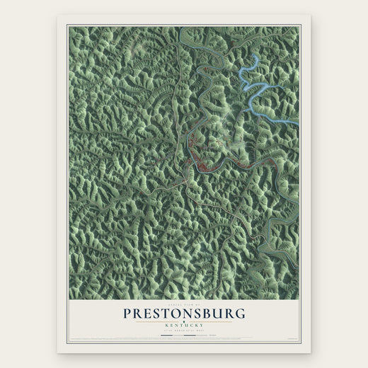 Prestonsburg, Kentucky map print, the full design