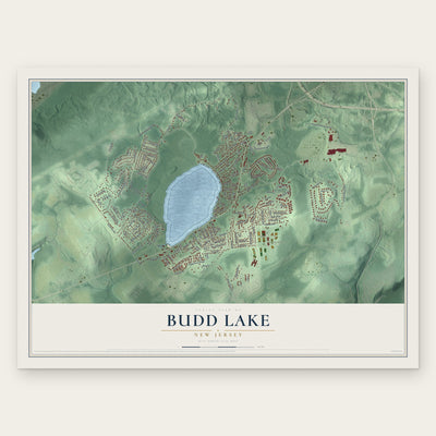 Budd Lake, New Jersey map print, the full design