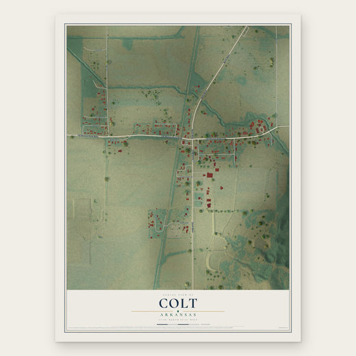 Colt, Arkansas map print, the full design
