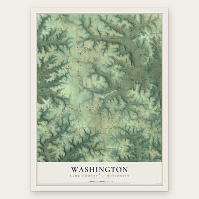 Washington, Sauk County, Wisconsin map print, the full design