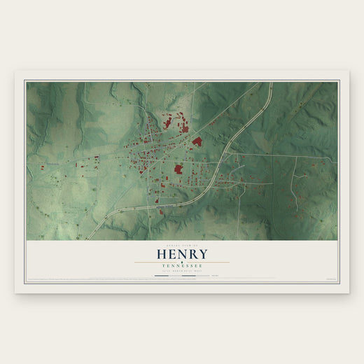 Henry, Tennessee map print, the full design