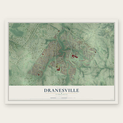 Dranesville, Virginia map print, the full design