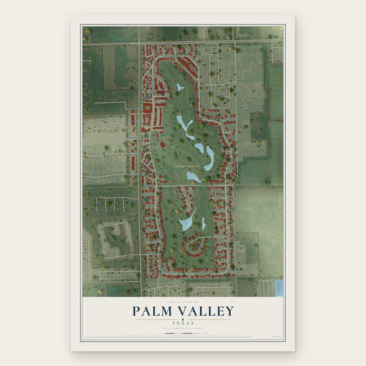 Palm Valley, Texas map print, the full design