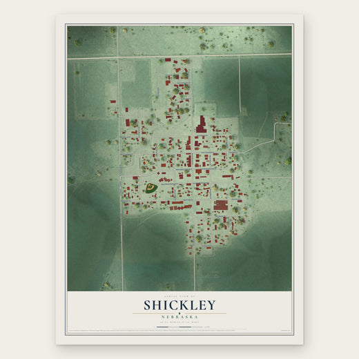 Shickley, Nebraska map print, the full design