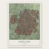 Santa Ana, California map print, the full design