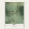 Gardena, North Dakota map print, the full design