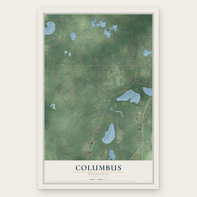 Columbus, Minnesota map print, the full design