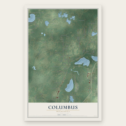 Columbus, Minnesota map print, the full design