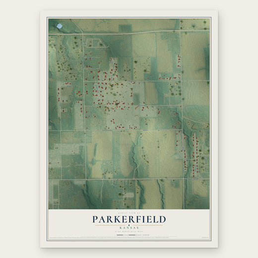 Parkerfield, Kansas map print, the full design
