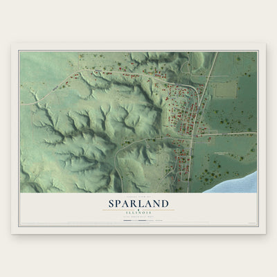 Sparland, Illinois map print, the full design