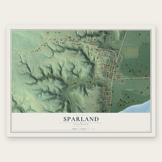 Sparland, Illinois map print, the full design