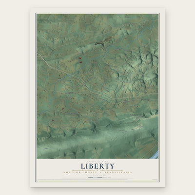 Liberty, Montour County, Pennsylvania map print, the full design