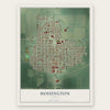 Hoisington, Kansas map print, the full design