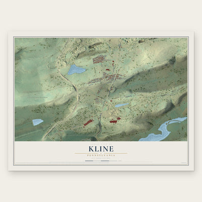 Kline, Pennsylvania map print, the full design