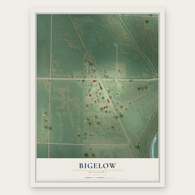 Bigelow, Missouri map print, the full design