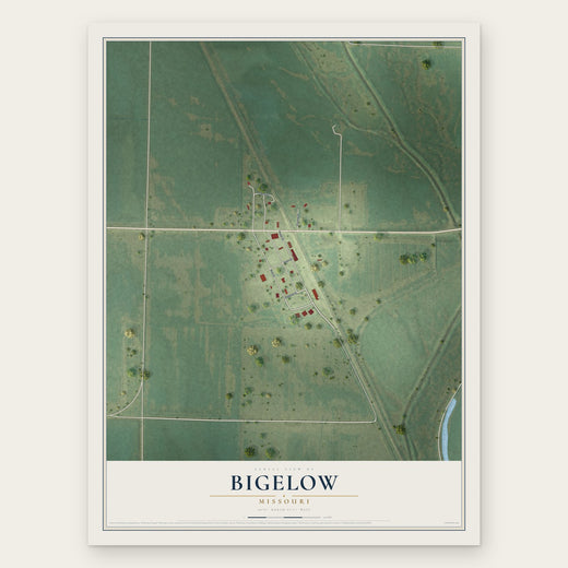Bigelow, Missouri map print, the full design