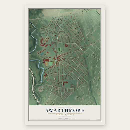 Swarthmore, Pennsylvania map print, the full design