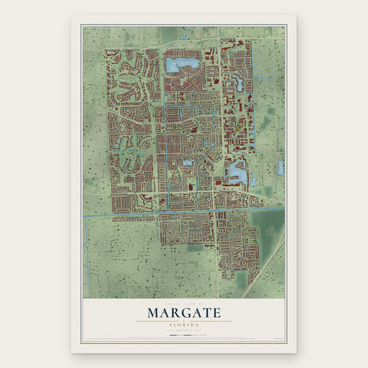 Margate, Florida map print, the full design