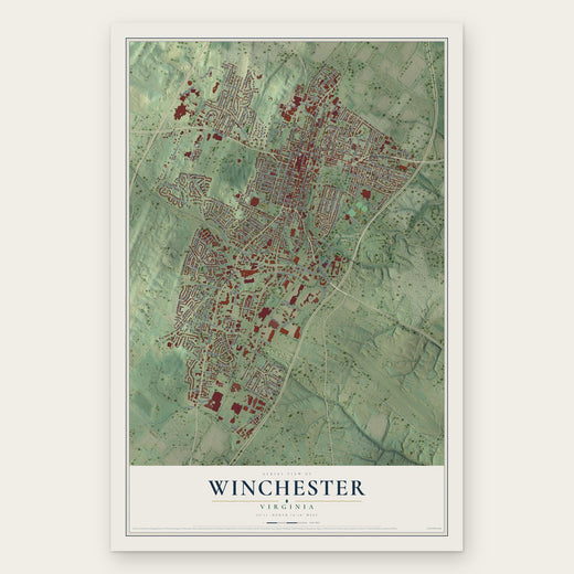 Winchester, Virginia map print, the full design