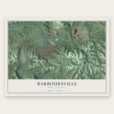 Barboursville, West Virginia map print, the full design