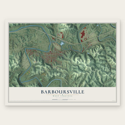 Barboursville, West Virginia map print, the full design