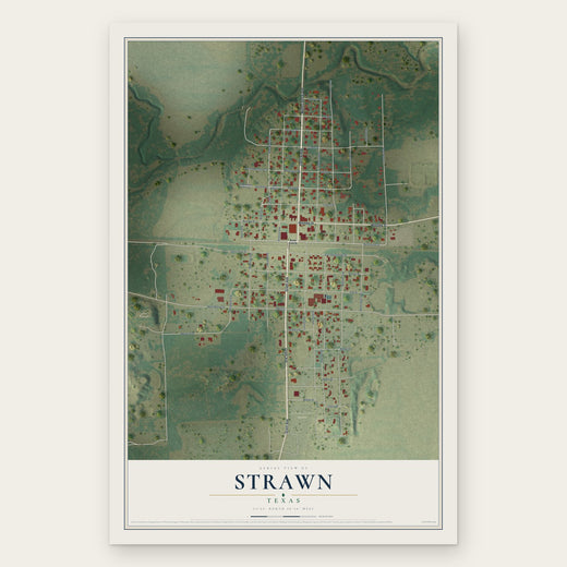 Strawn, Texas map print, the full design
