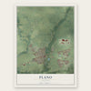 Plano, Illinois map print, the full design