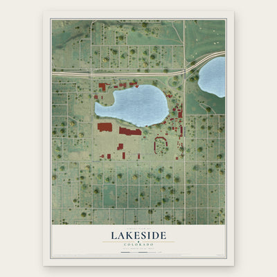 Lakeside, Colorado map print, the full design