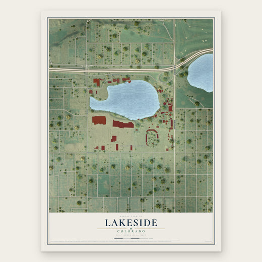 Lakeside, Colorado map print, the full design