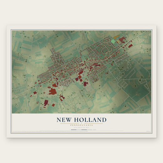 New Holland, Pennsylvania map print, the full design