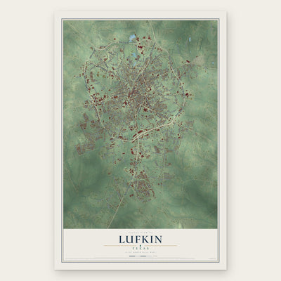 Lufkin, Texas map print, the full design