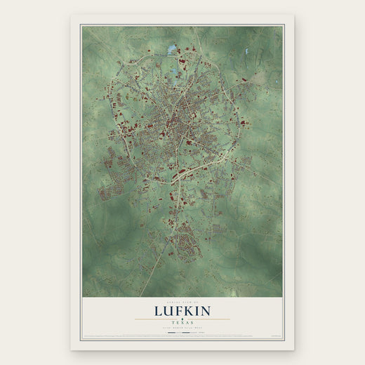 Lufkin, Texas map print, the full design