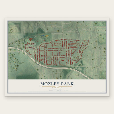 Mozley Park, Georgia map print, the full design