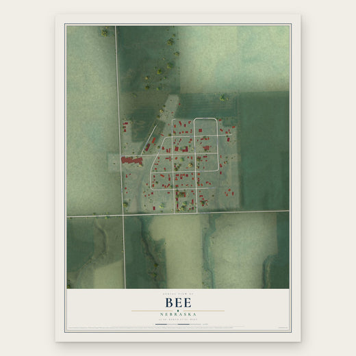 Bee, Nebraska map print, the full design