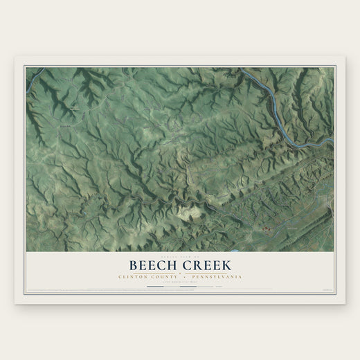 Beech Creek, Clinton County, Pennsylvania map print, the full design