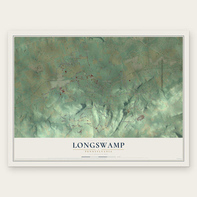 Longswamp, Pennsylvania map print, the full design