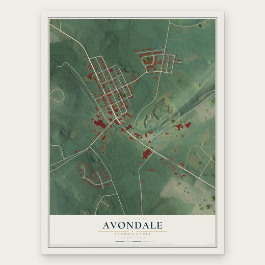 Avondale, Pennsylvania map print, the full design