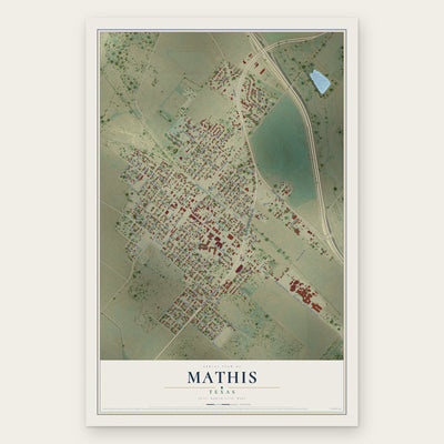 Mathis, Texas map print, the full design