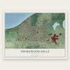 Shorewood Hills, Wisconsin map print, the full design