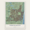 Pompano Beach, Florida map print, the full design