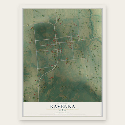 Ravenna, Texas map print, the full design