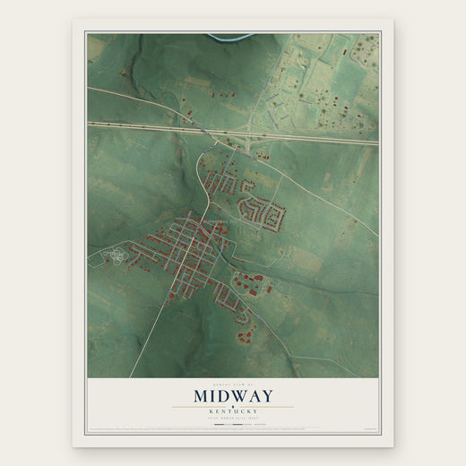 Midway, Kentucky map print, the full design