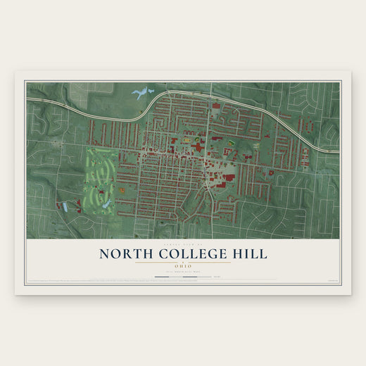 North College Hill, Ohio map print, the full design