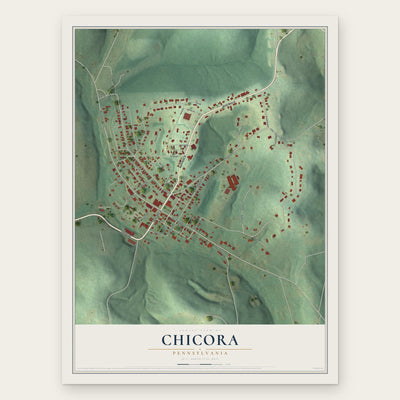 Chicora, Pennsylvania map print, the full design