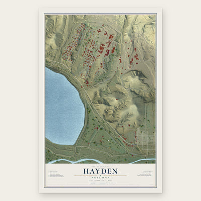 Hayden, Arizona map print, the full design