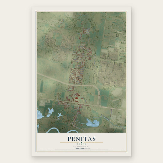 Penitas, Texas map print, the full design