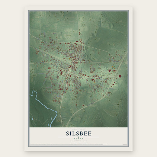 Silsbee, Texas map print, the full design